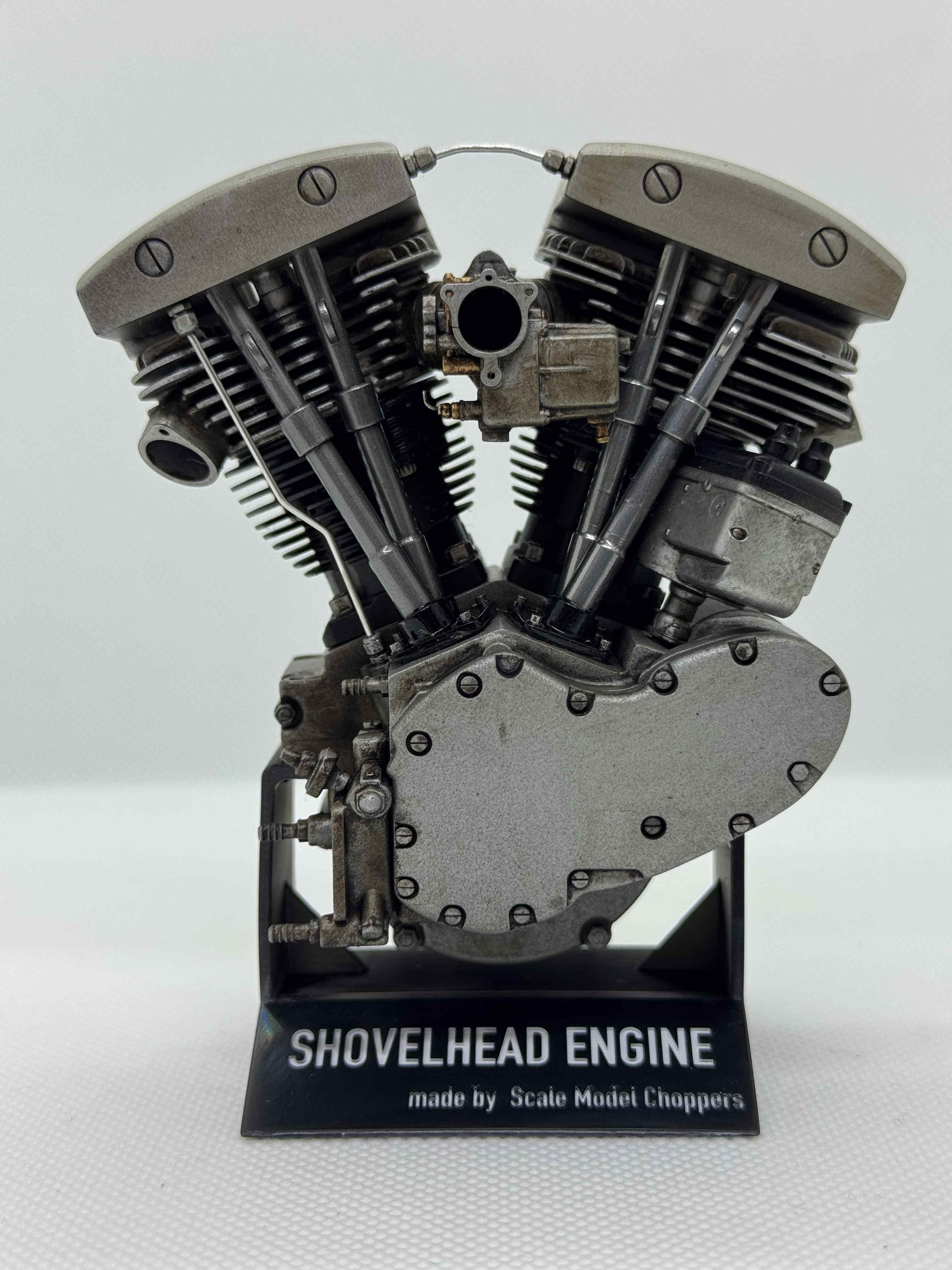 1/6スケール アーリーショベルマグネトー付きエンジンモデル｜光造形3Dプリント製 精密ディスプレイモデル｜ヴィンテージハーレーの造形美を再現