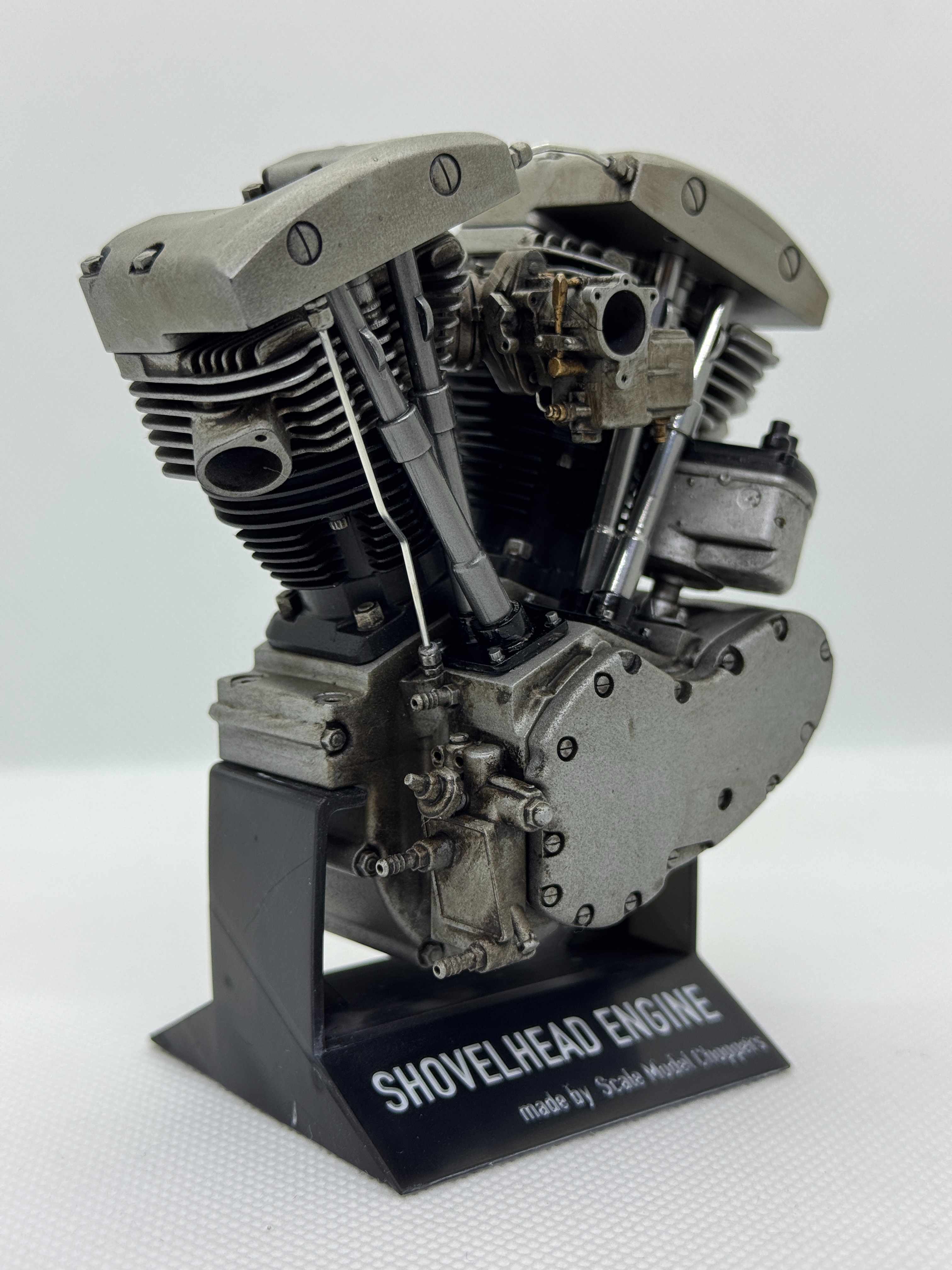 1/6スケール アーリーショベルマグネトー付きエンジンモデル｜光造形3Dプリント製 精密ディスプレイモデル｜ヴィンテージハーレーの造形美を再現