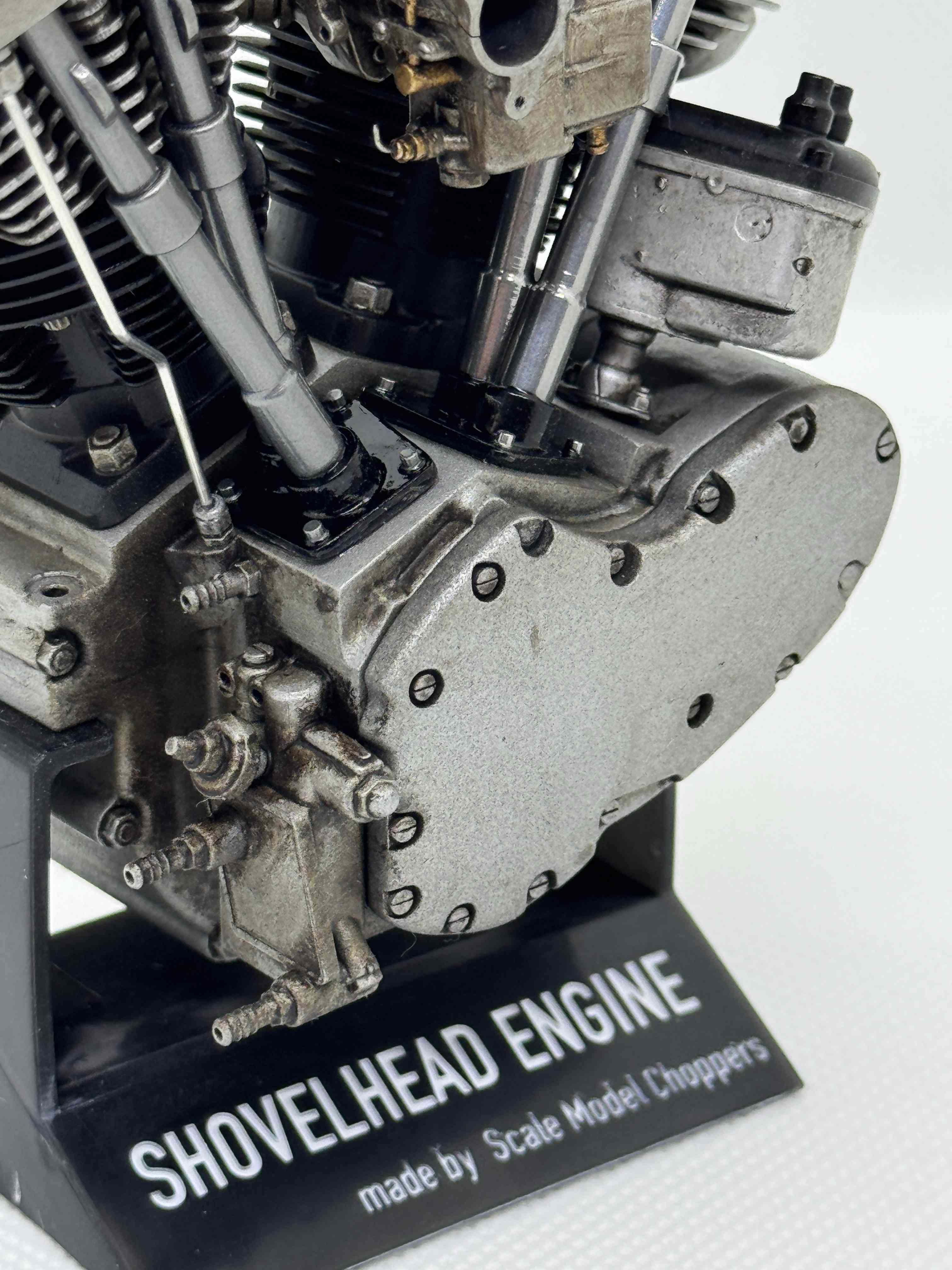 1/6スケール アーリーショベルマグネトー付きエンジンモデル｜光造形3Dプリント製 精密ディスプレイモデル｜ヴィンテージハーレーの造形美を再現