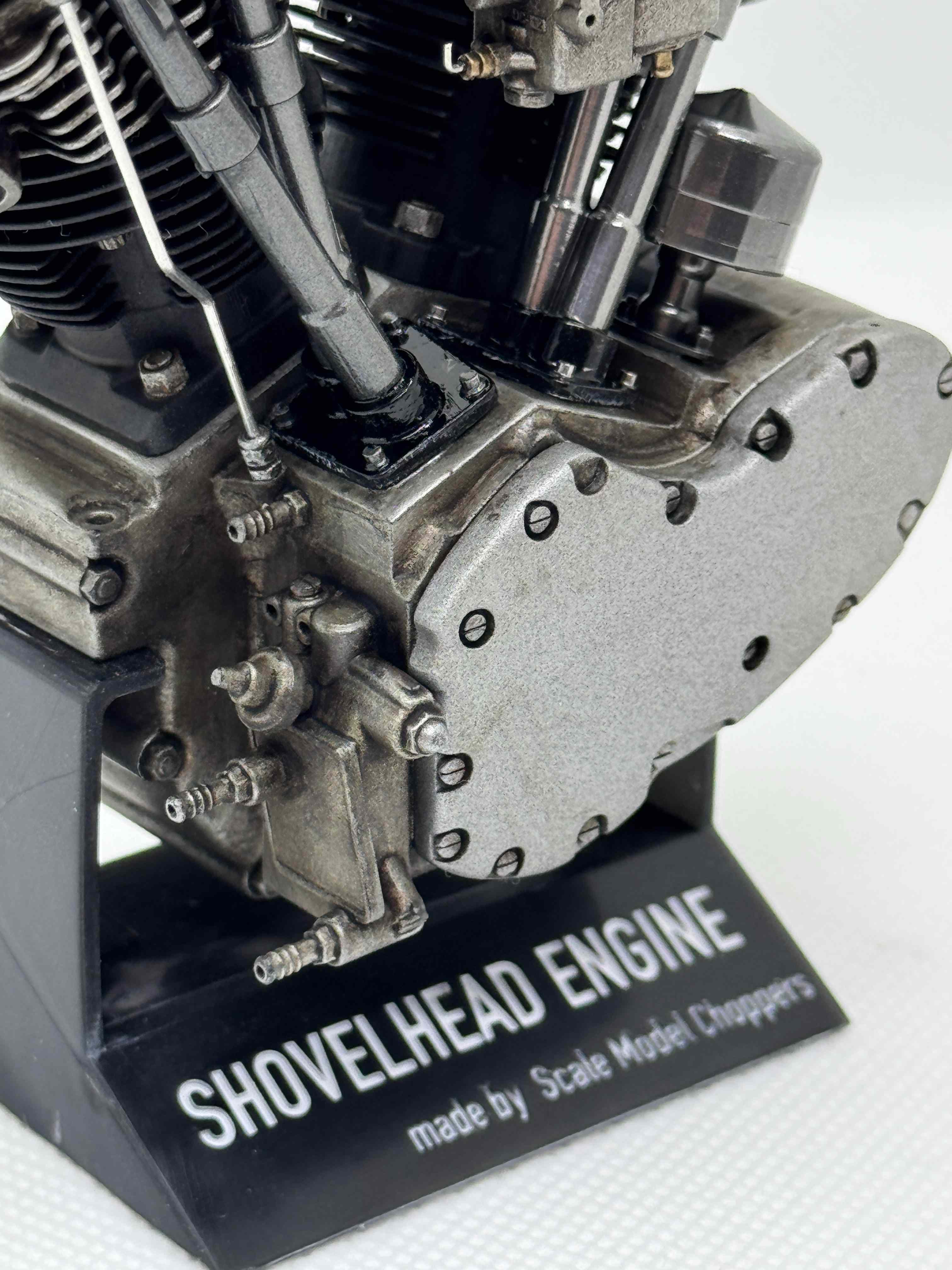 1/6スケール アーリーショベルエンジンモデル｜光造形3Dプリント製 精密ディスプレイモデル｜ヴィンテージハーレーの造形美を再現