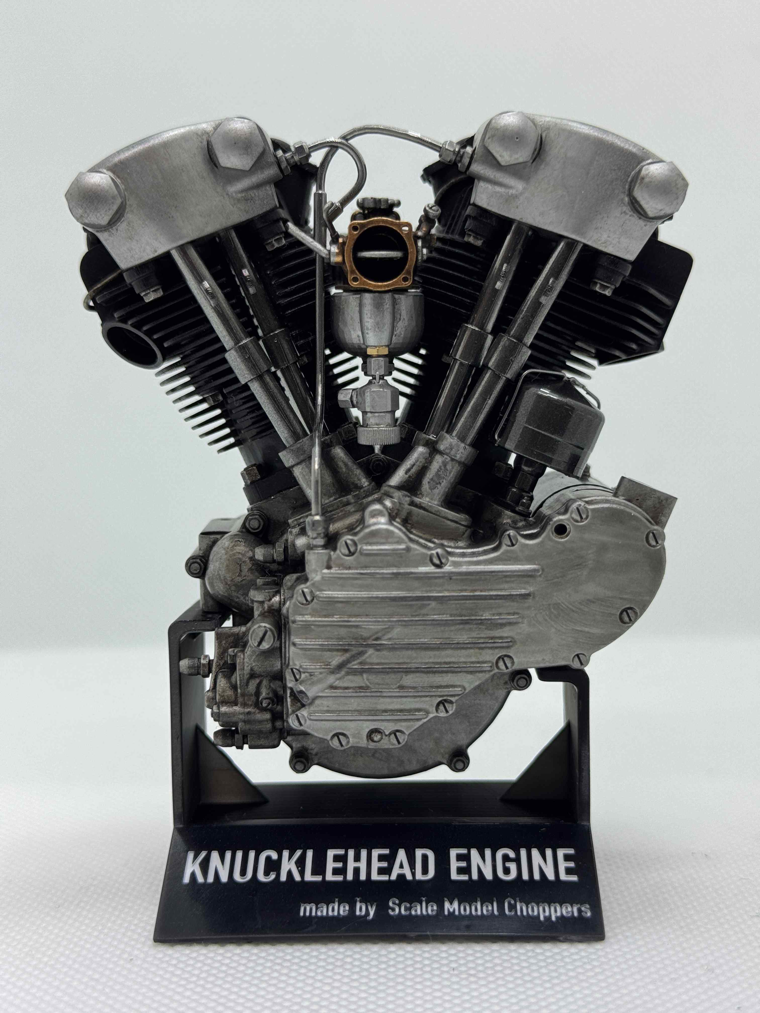 1/6スケール ナックルヘッドエンジンモデル｜光造形3Dプリント製 精密塗装仕様｜初期OHVの造形美を濃密再現