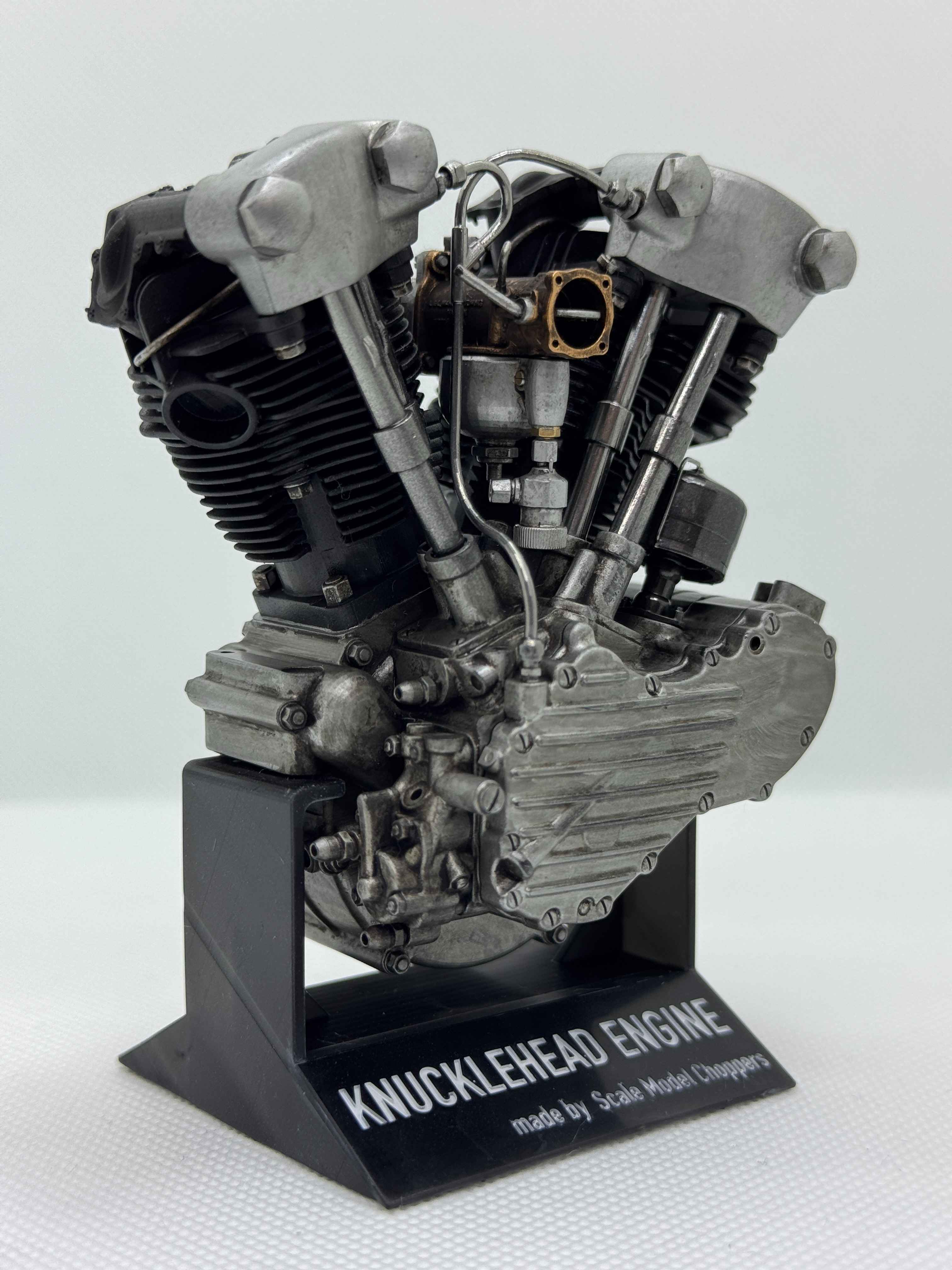 1/6スケール ナックルヘッドエンジンモデル｜光造形3Dプリント製 精密塗装仕様｜初期OHVの造形美を濃密再現