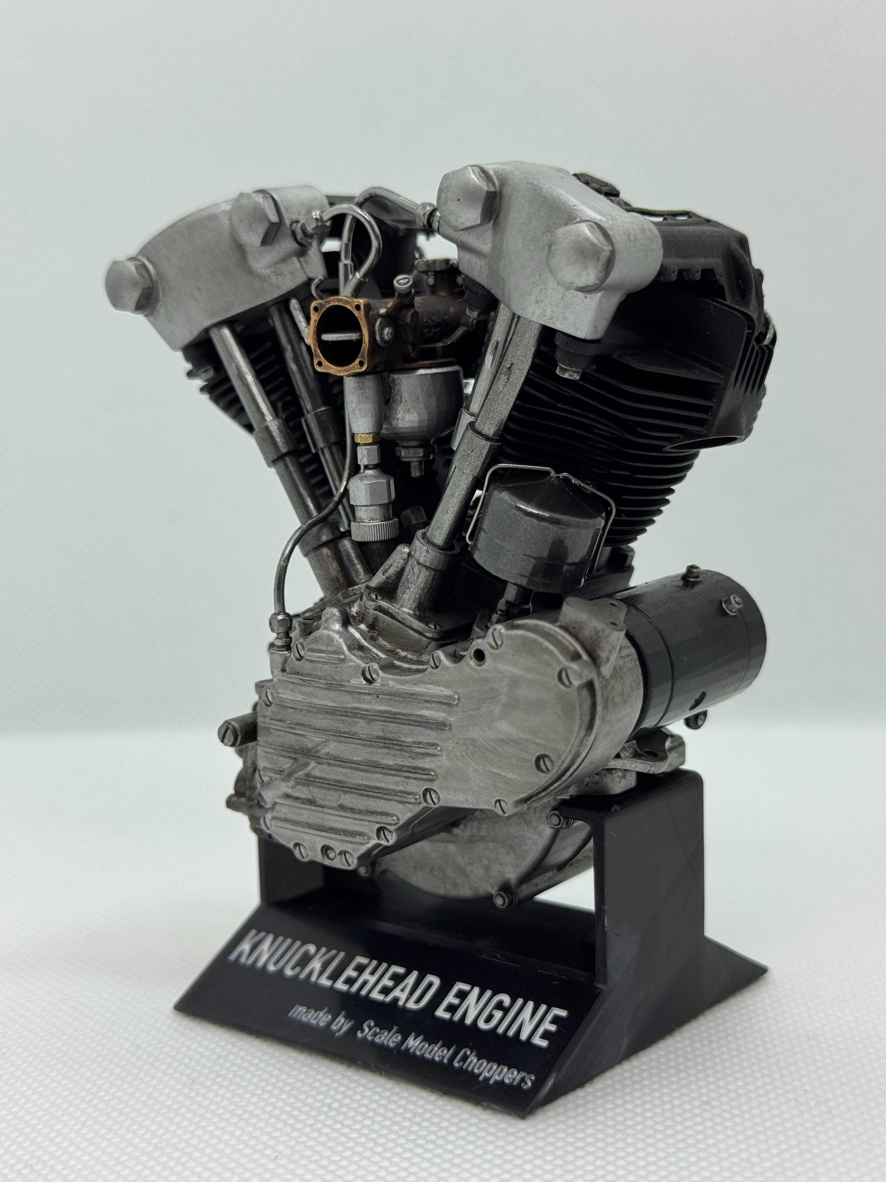 1/6スケール ナックルヘッドエンジンモデル｜光造形3Dプリント製 精密塗装仕様｜初期OHVの造形美を濃密再現
