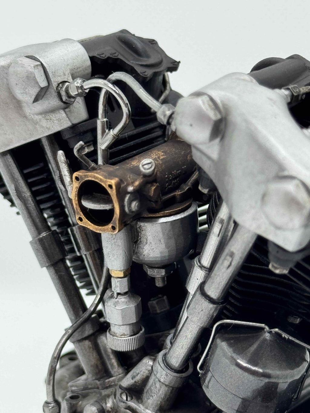 1/6スケール ナックルヘッドエンジンモデル｜光造形3Dプリント製 精密塗装仕様｜初期OHVの造形美を濃密再現