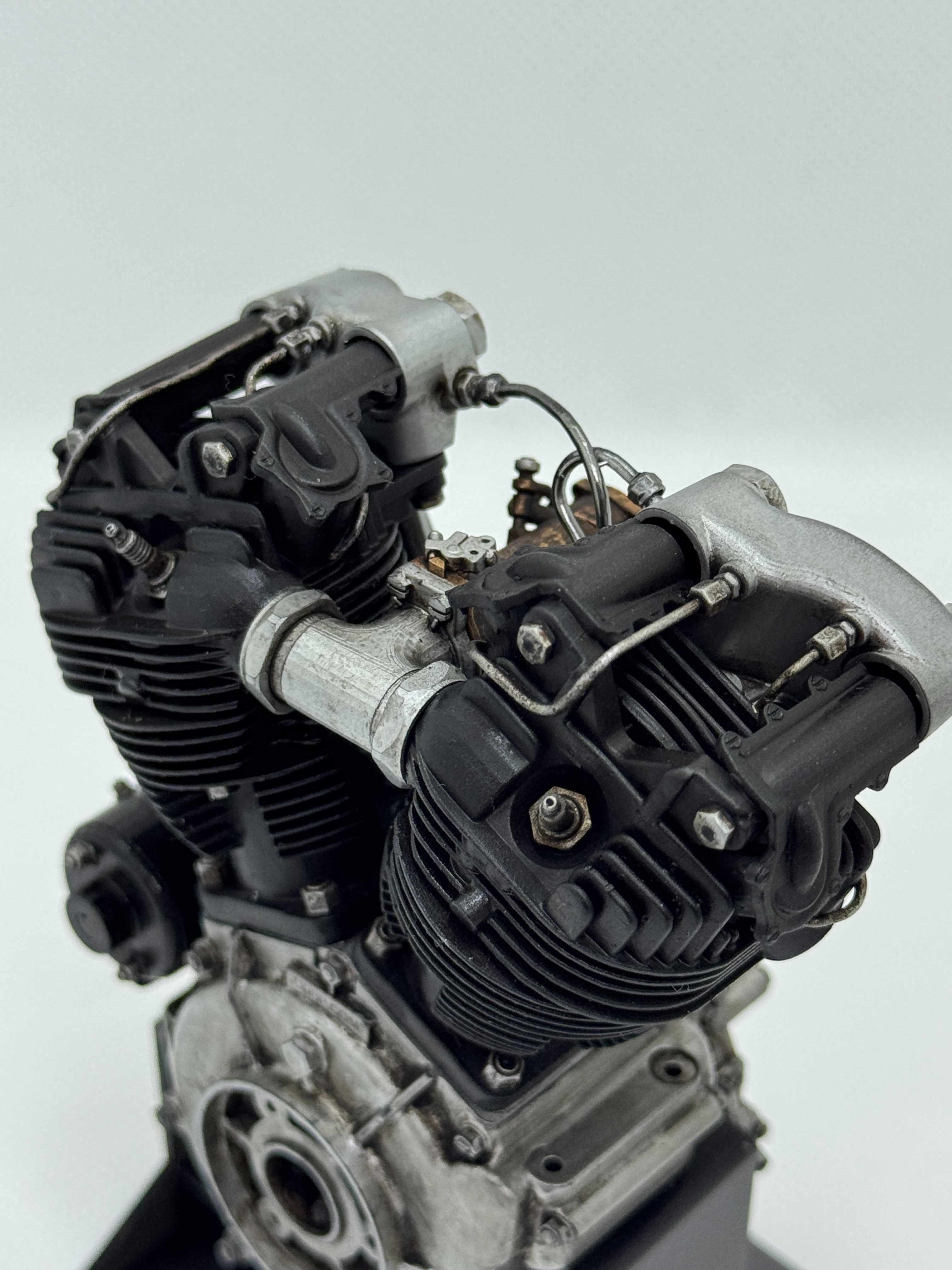 1/6スケール ナックルヘッドエンジンモデル｜光造形3Dプリント製 精密塗装仕様｜初期OHVの造形美を濃密再現