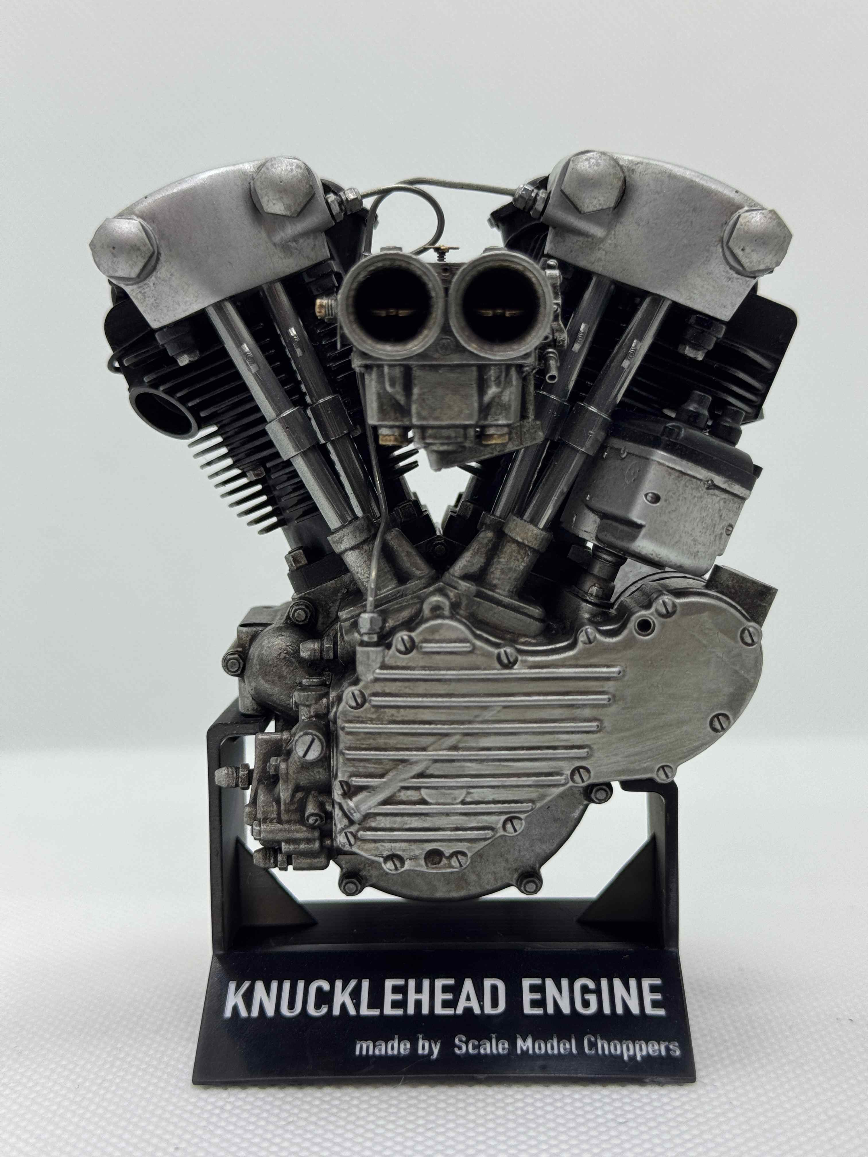 1/6スケール ナックルヘッド ツースロートキャブエンジンモデル｜光造形3Dプリント製 精密塗装仕様｜初期OHVの造形美を濃密再現