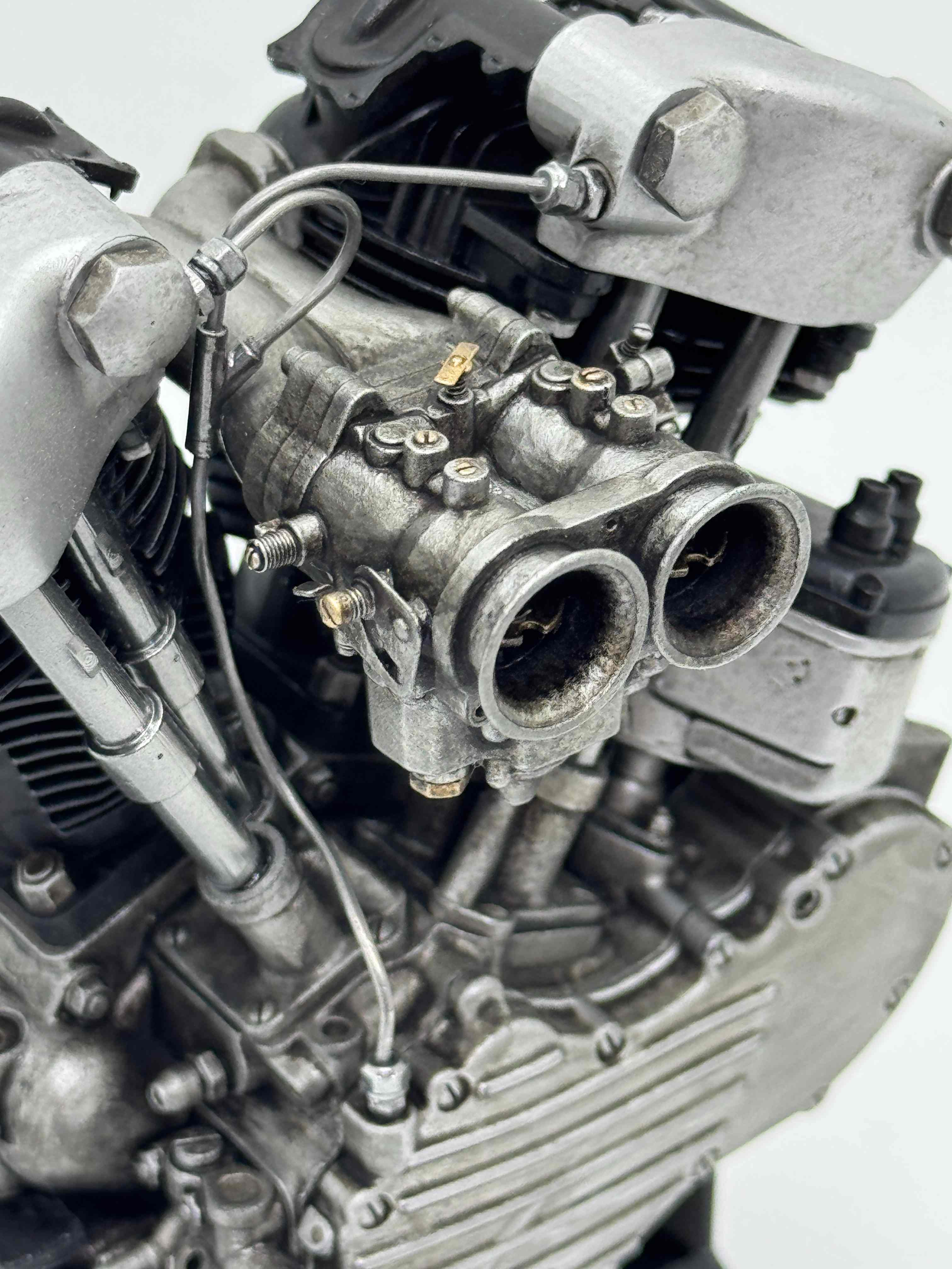 1/6スケール ナックルヘッド ツースロートキャブエンジンモデル｜光造形3Dプリント製 精密塗装仕様｜初期OHVの造形美を濃密再現