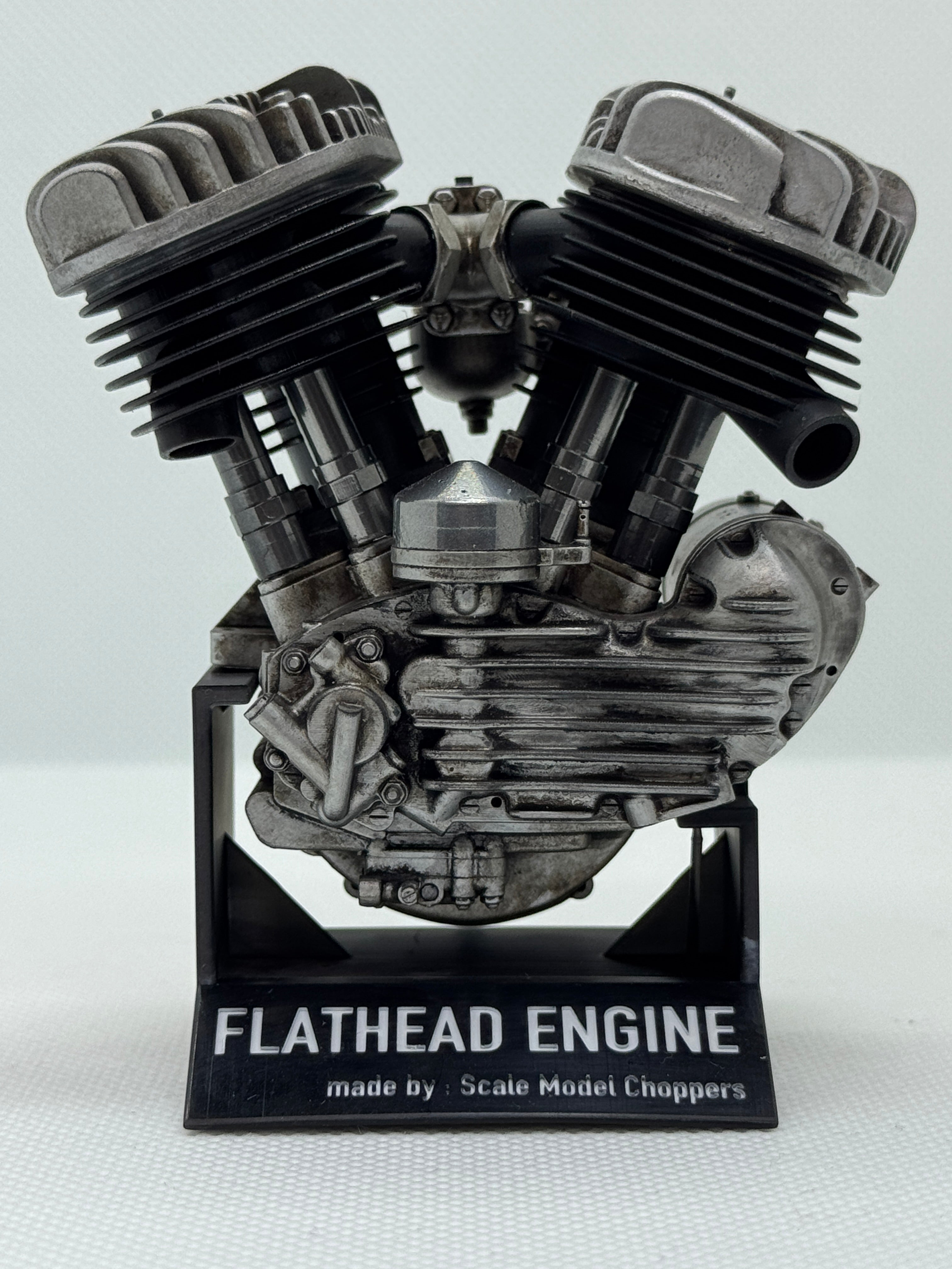 1/6スケール フラットヘッドエンジンモデル｜光造形3Dプリント製 精密塗装仕上げ｜ヴィンテージVツインの原点を立体表現