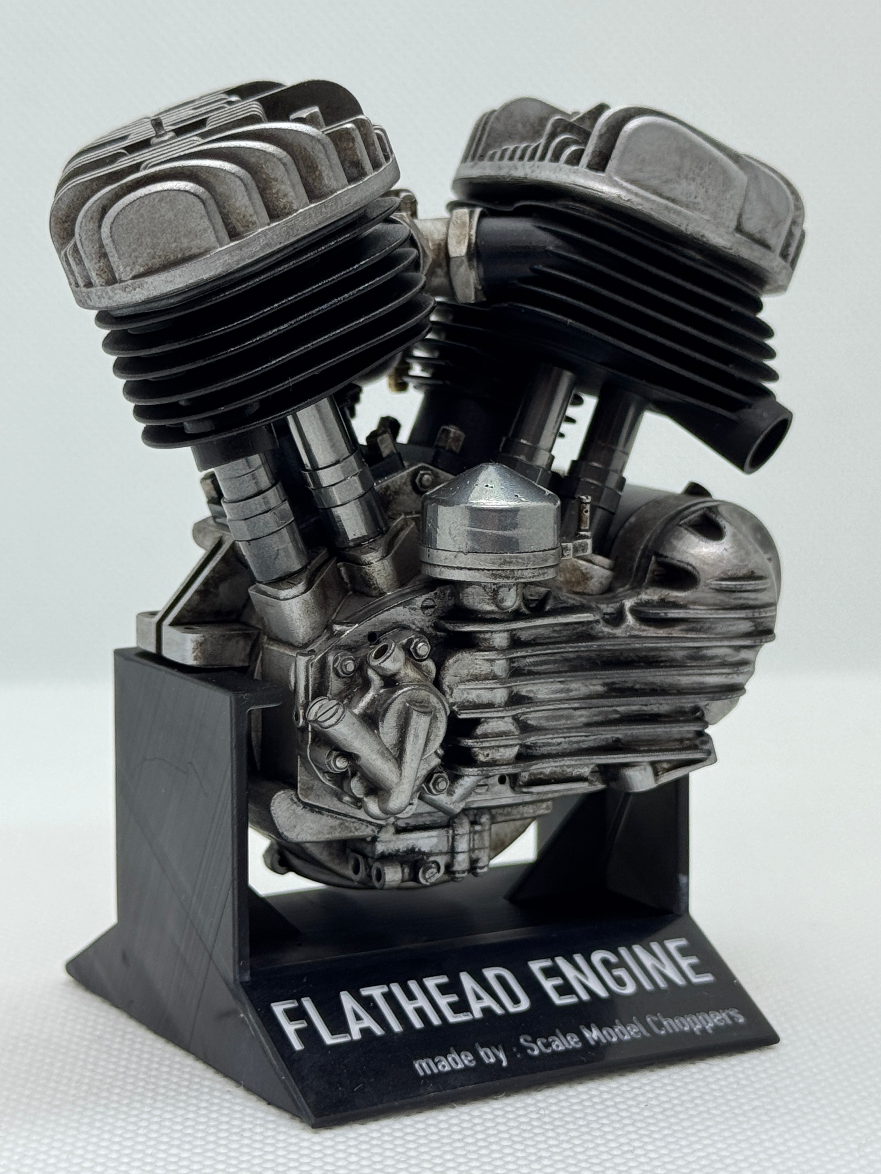 1/6スケール フラットヘッドエンジンモデル｜光造形3Dプリント製 精密塗装仕上げ｜ヴィンテージVツインの原点を立体表現