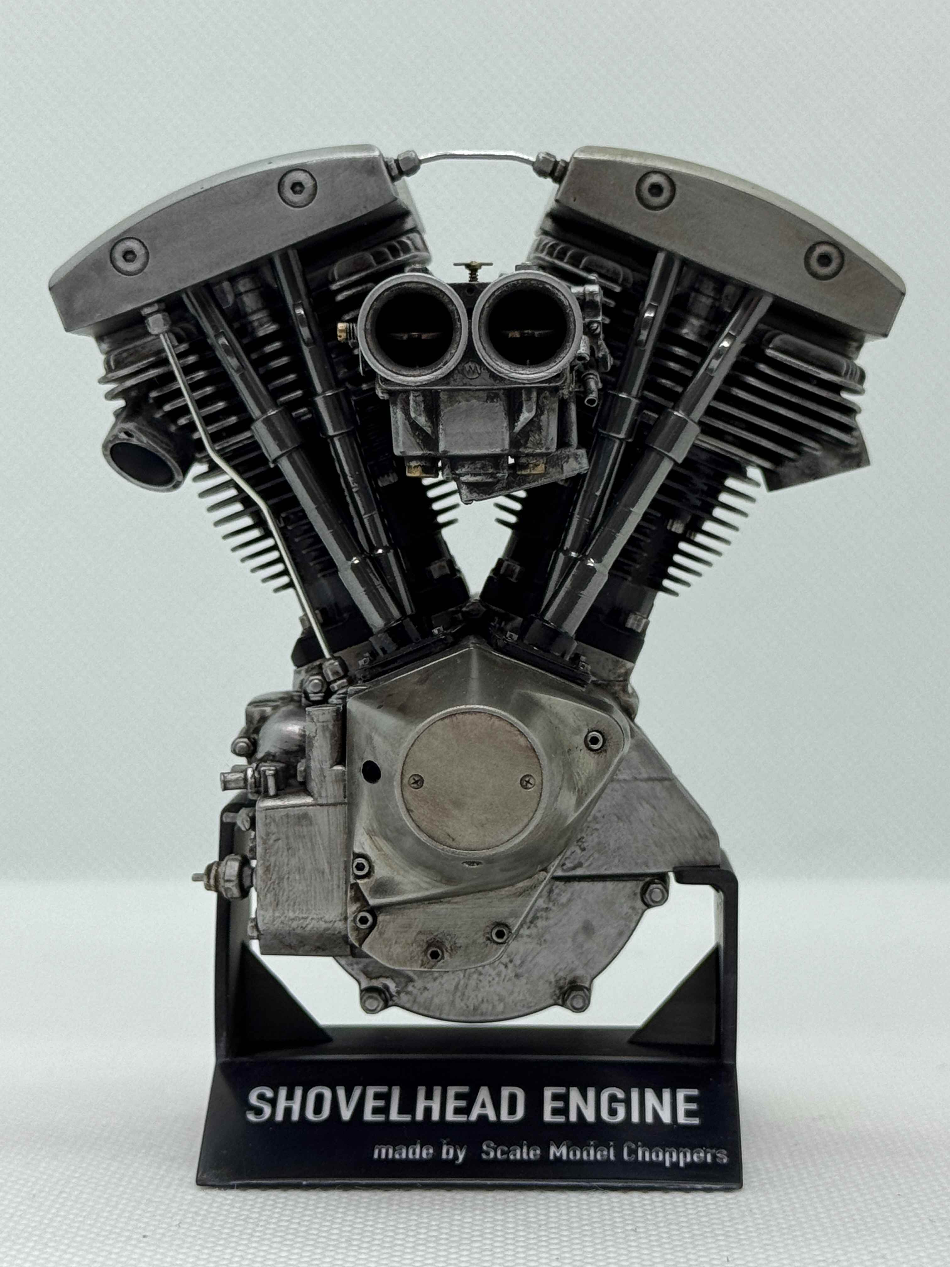 1/6スケール ショベルヘッドツースロートキャブエンジンモデル｜光造形3Dプリント＆エイジング塗装仕上げ｜リアルディスプレイモデル