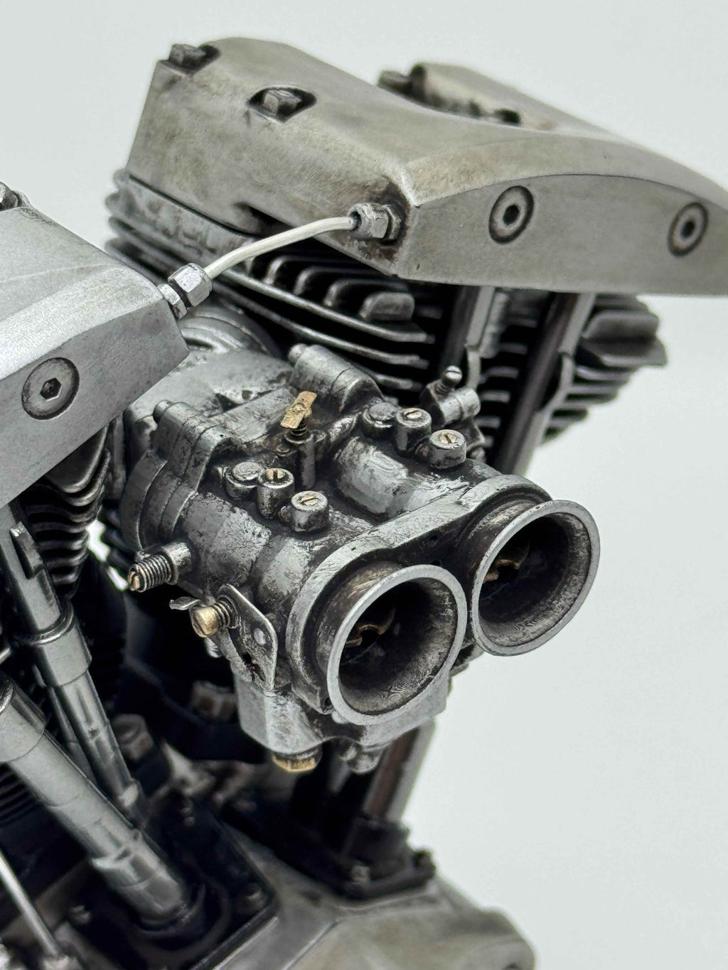 1/6スケール ショベルヘッドツースロートキャブエンジンモデル｜光造形3Dプリント＆エイジング塗装仕上げ｜リアルディスプレイモデル