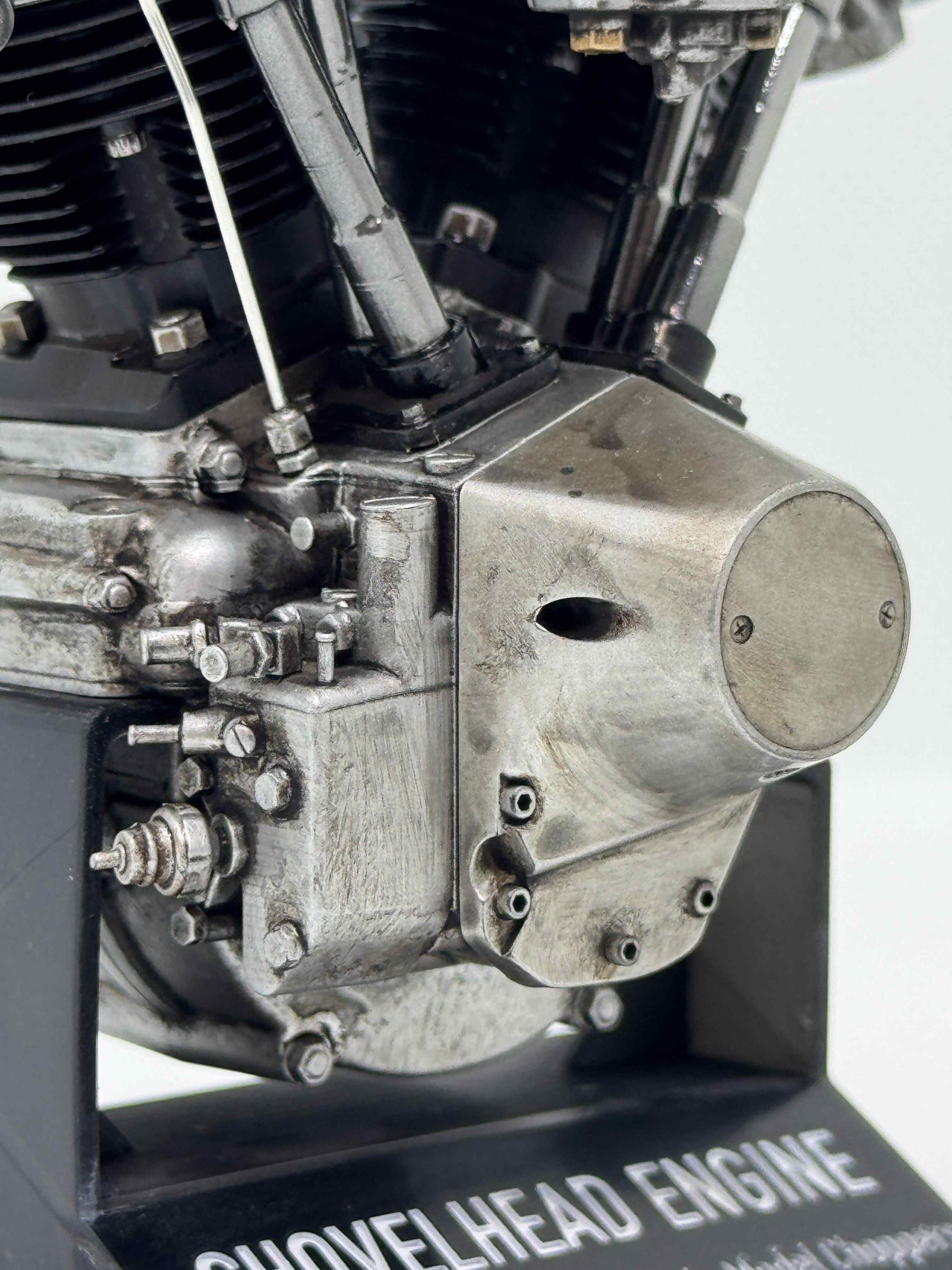 1/6スケール ショベルヘッドツースロートキャブエンジンモデル｜光造形3Dプリント＆エイジング塗装仕上げ｜リアルディスプレイモデル