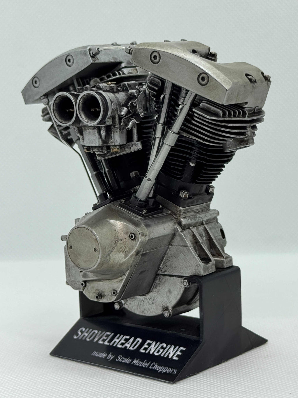 1/6スケール ショベルヘッドツースロートキャブエンジンモデル｜光造形3Dプリント＆エイジング塗装仕上げ｜リアルディスプレイモデル