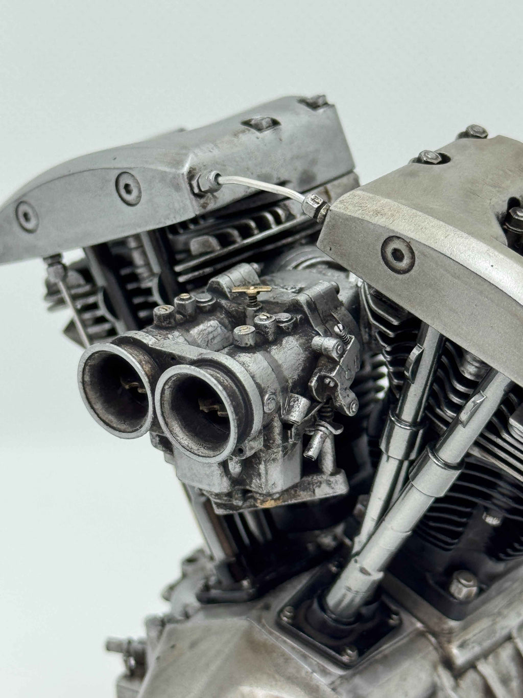 1/6スケール ショベルヘッドツースロートキャブエンジンモデル｜光造形3Dプリント＆エイジング塗装仕上げ｜リアルディスプレイモデル