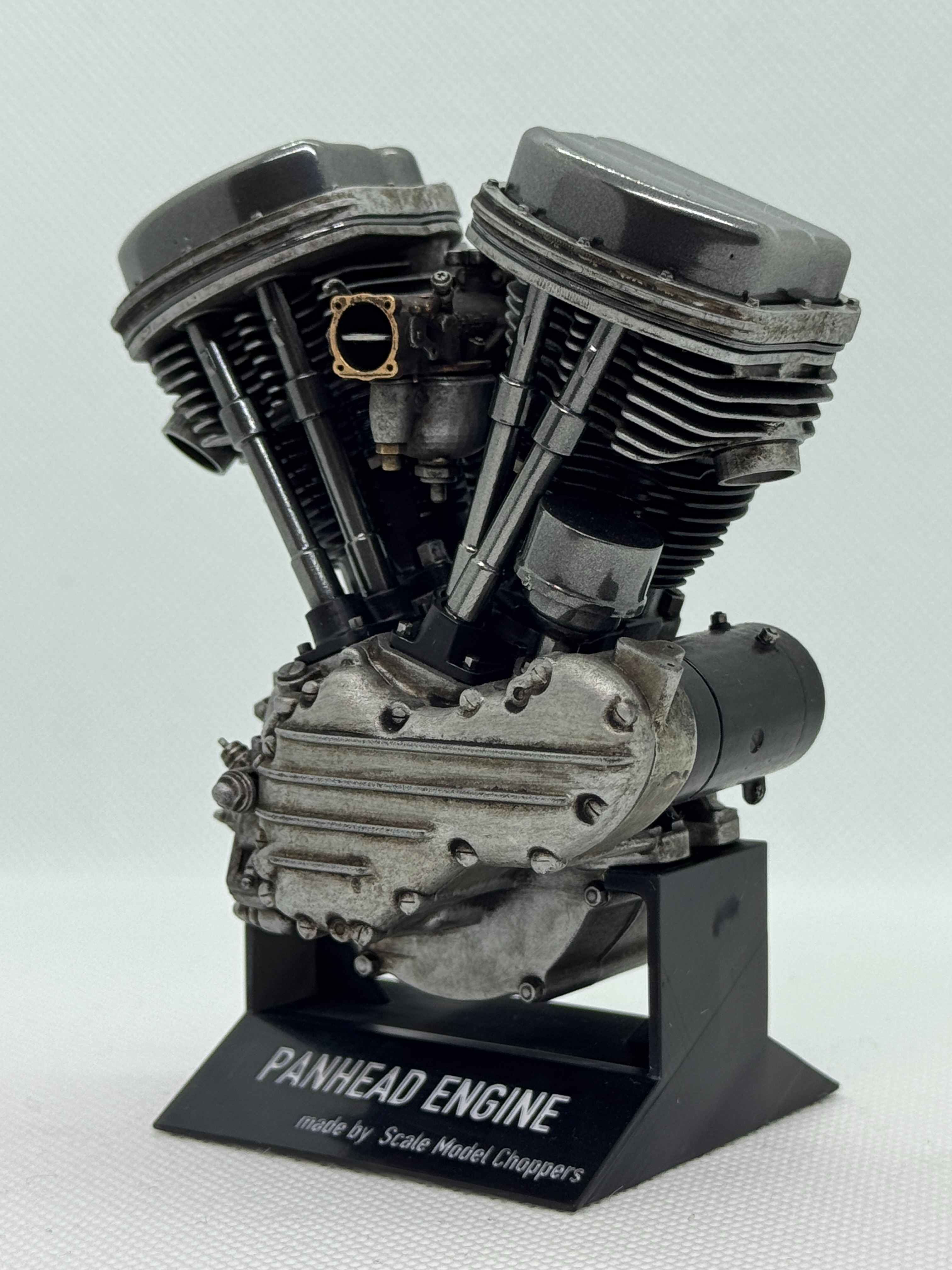 1/6スケール パンヘッドエンジンモデル｜1954-62 カムカバー4本リブ｜ロッカーカバーDリング｜光造形3Dプリント 精密塗装仕上げ