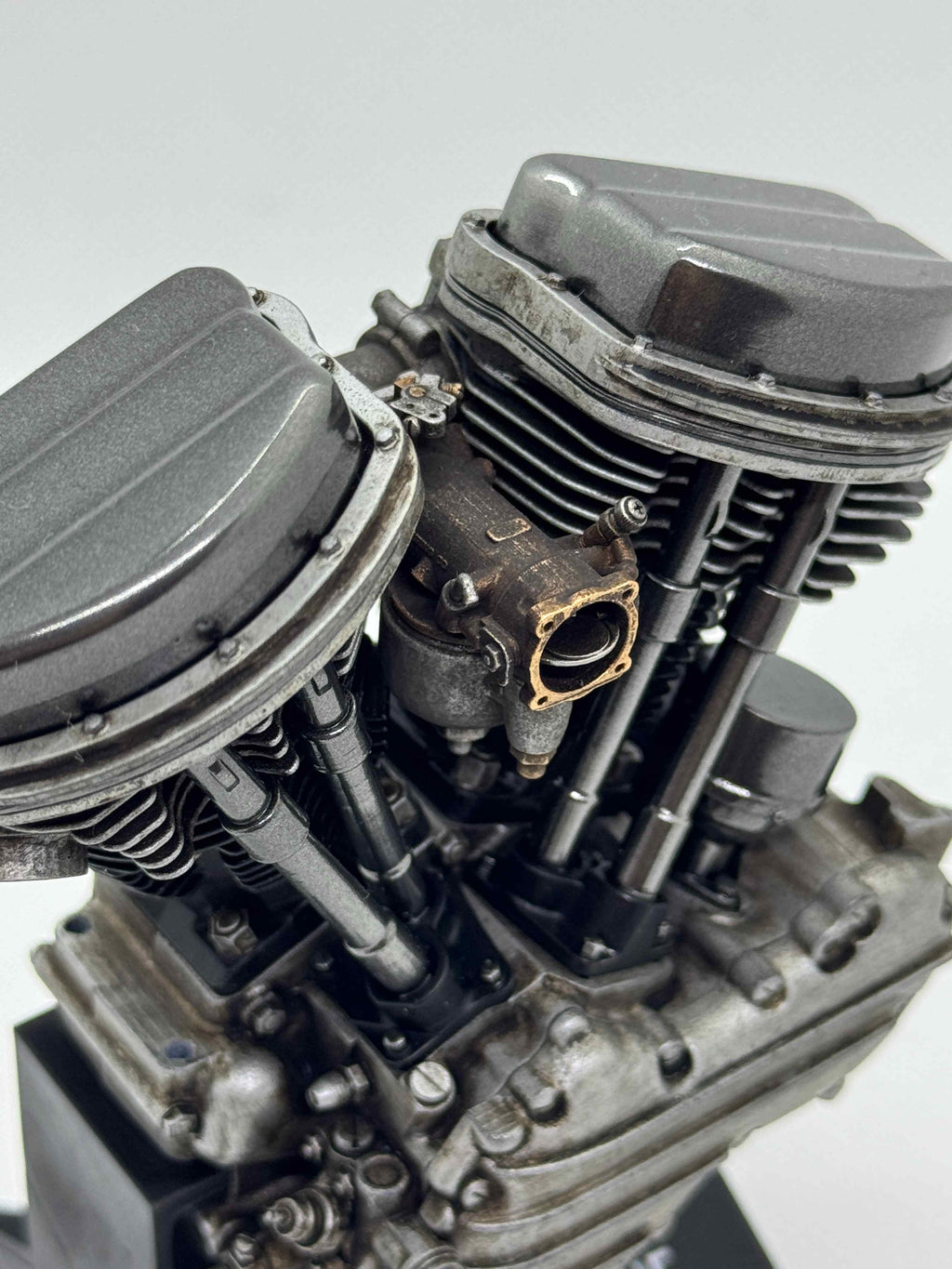 1/6スケール パンヘッドエンジンモデル｜1954-62 カムカバー4本リブ｜ロッカーカバーDリング｜光造形3Dプリント 精密塗装仕上げ