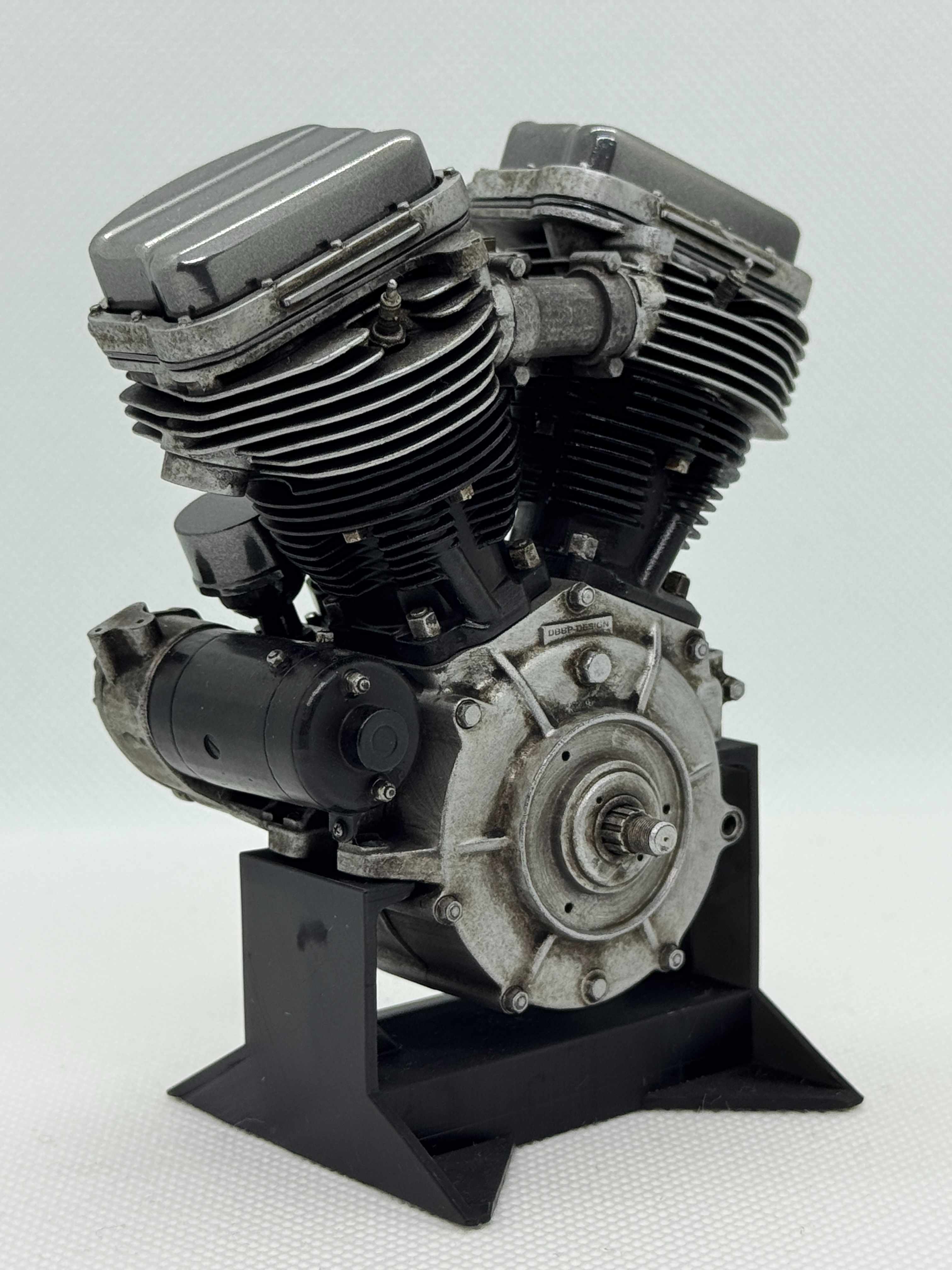 1/6スケール パンヘッドエンジンモデル｜1954-62 カムカバー4本リブ｜ロッカーカバーDリング｜光造形3Dプリント 精密塗装仕上げ