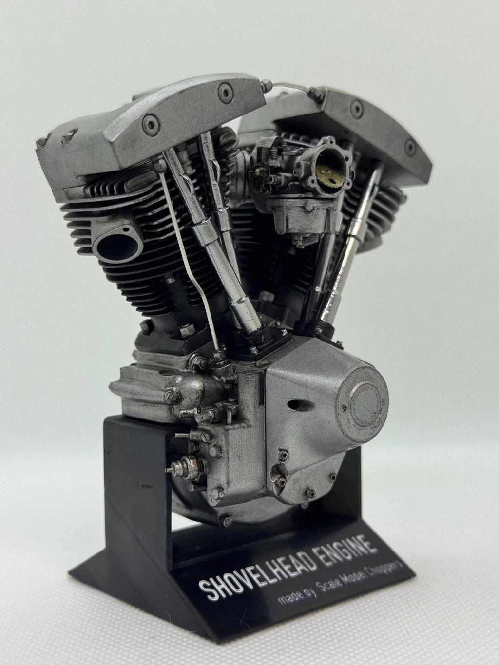 1/6スケール ショベルヘッドエンジンモデル｜ケイヒンバタフライキャブ｜光造形3Dプリント＆エイジング塗装仕上げ｜リアルディスプレイモデル