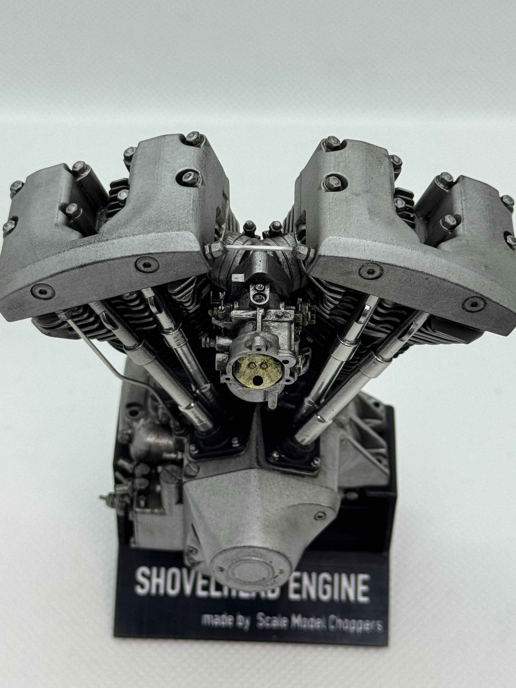 1/6スケール ショベルヘッドエンジンモデル｜ケイヒンバタフライキャブ｜光造形3Dプリント＆エイジング塗装仕上げ｜リアルディスプレイモデル