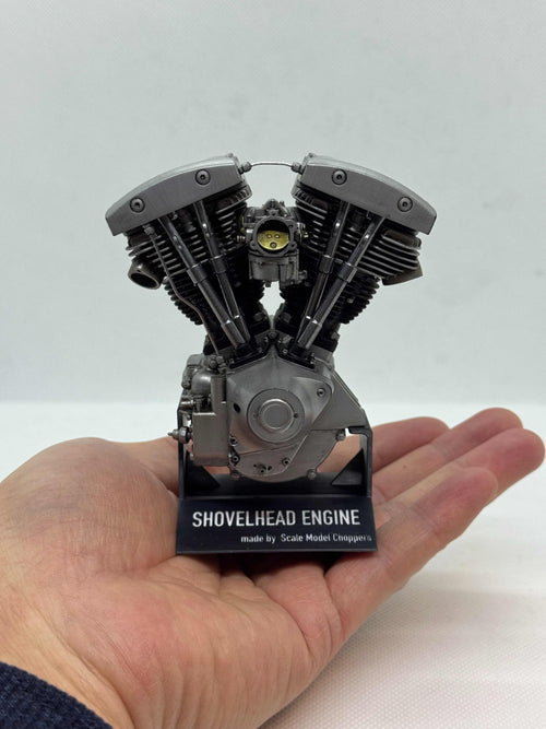 1/6スケール ショベルヘッドエンジンモデル｜ケイヒンバタフライキャブ｜光造形3Dプリント＆エイジング塗装仕上げ｜リアルディスプレイモデル