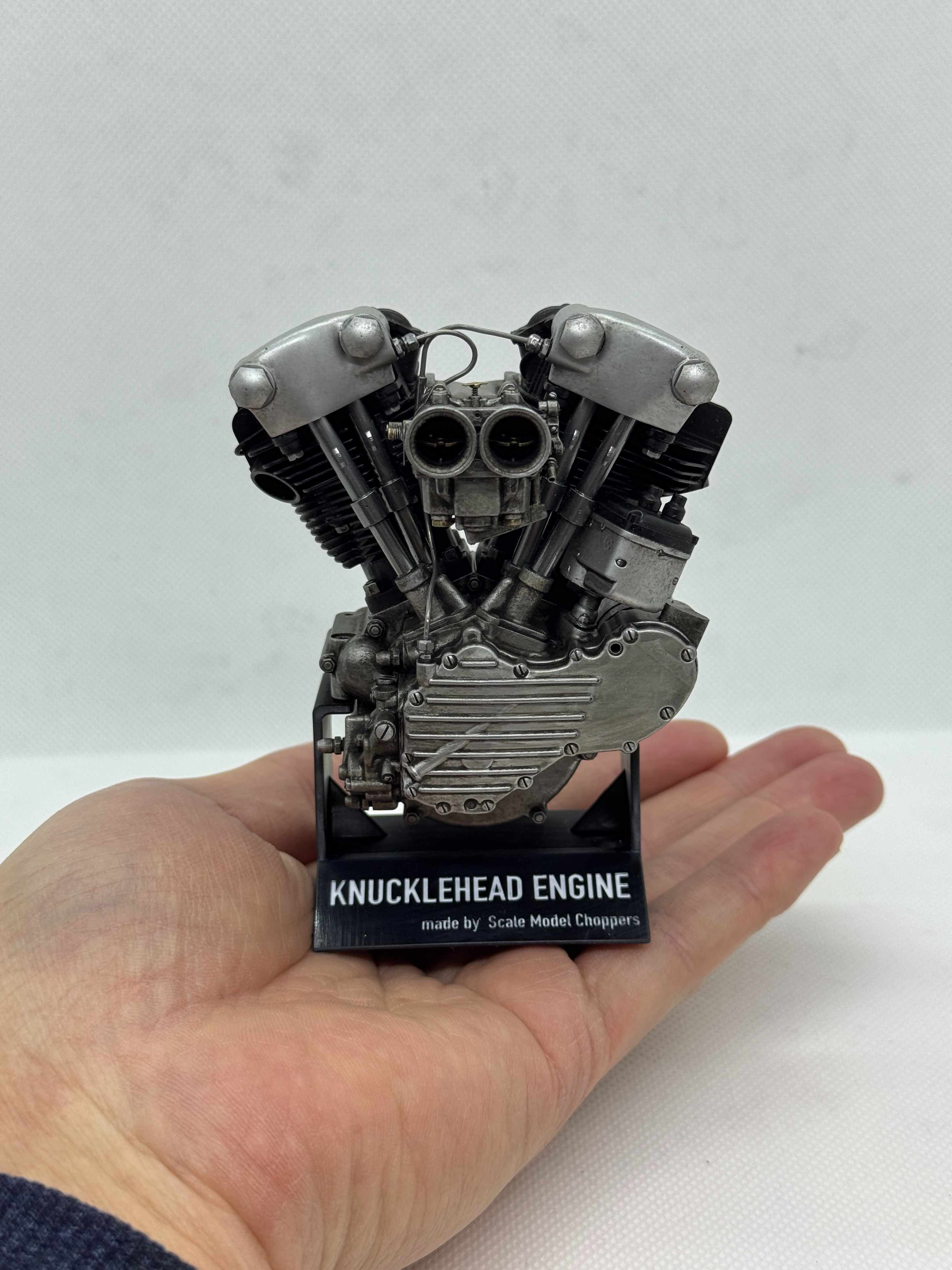 1/6スケール ナックルヘッド ツースロートキャブエンジンモデル｜光造形3Dプリント製 精密塗装仕様｜初期OHVの造形美を濃密再現