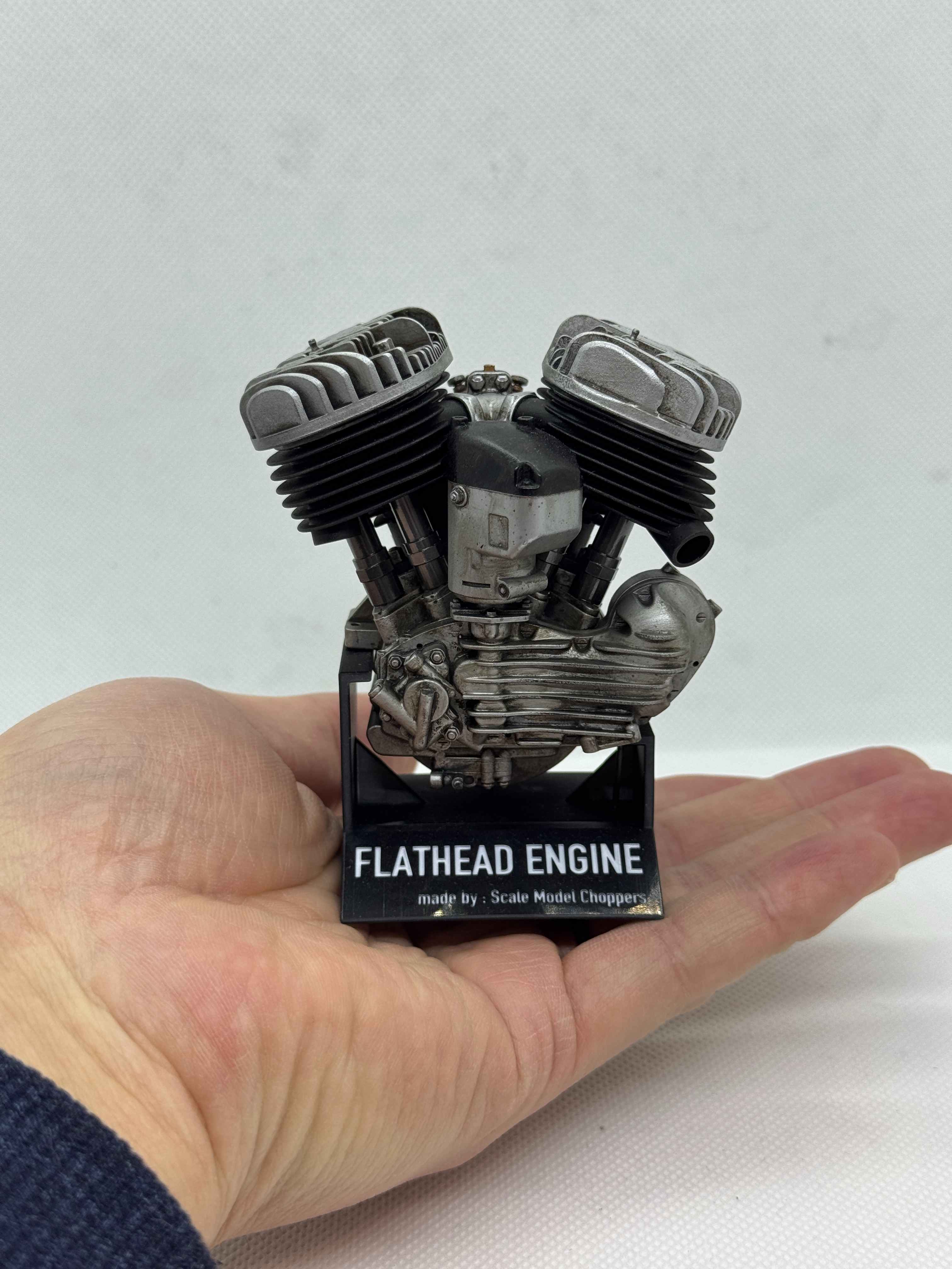 1/6スケール フラットヘッドWICOマグ エンジンモデル｜光造形3Dプリント製 精密塗装仕上げ｜ヴィンテージVツインの原点を立体表現