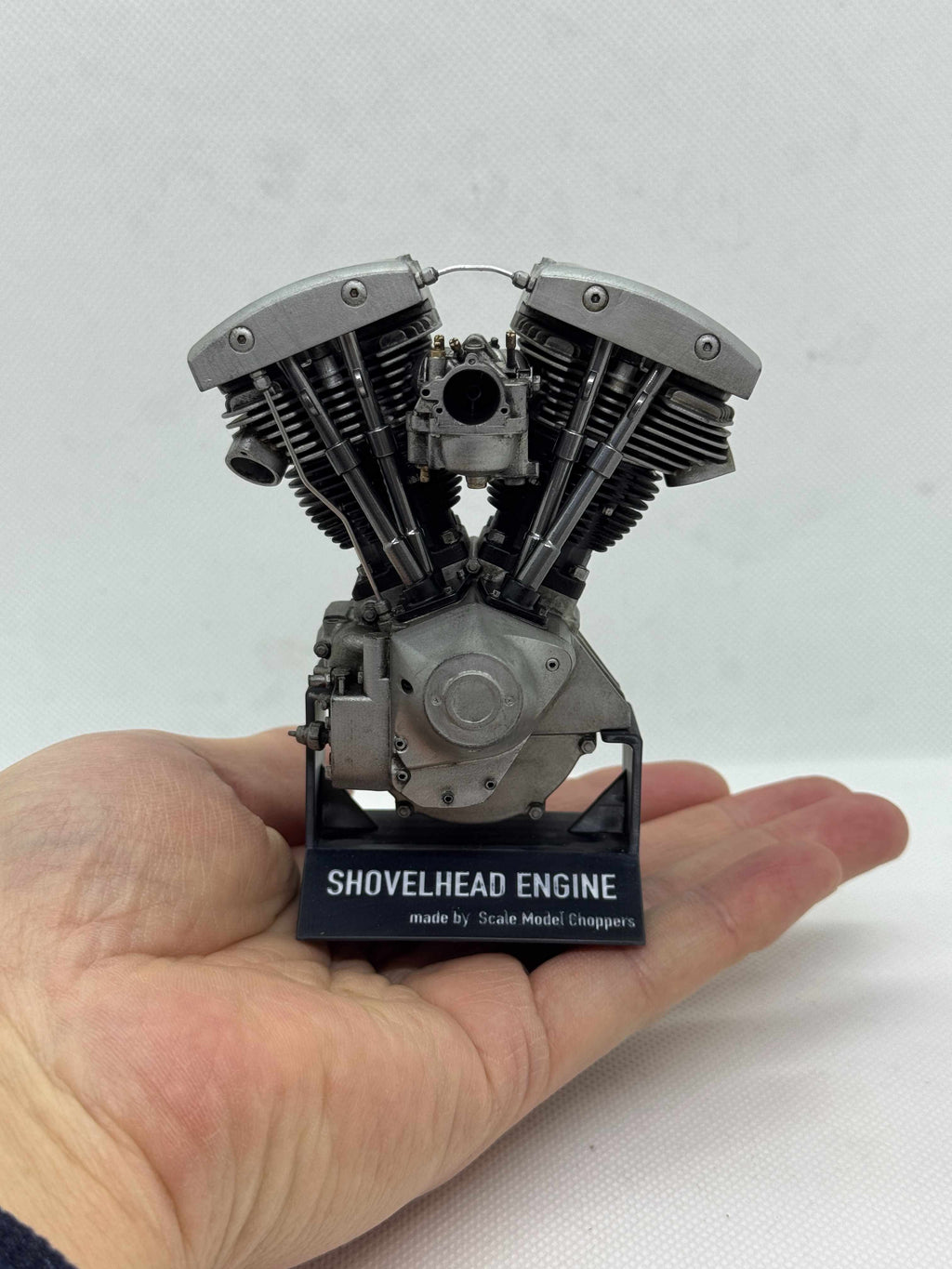 1/6スケール ショベルヘッドエンジンモデル｜S&S Eキャブ｜光造形3Dプリント＆エイジング塗装仕上げ｜リアルディスプレイモデル