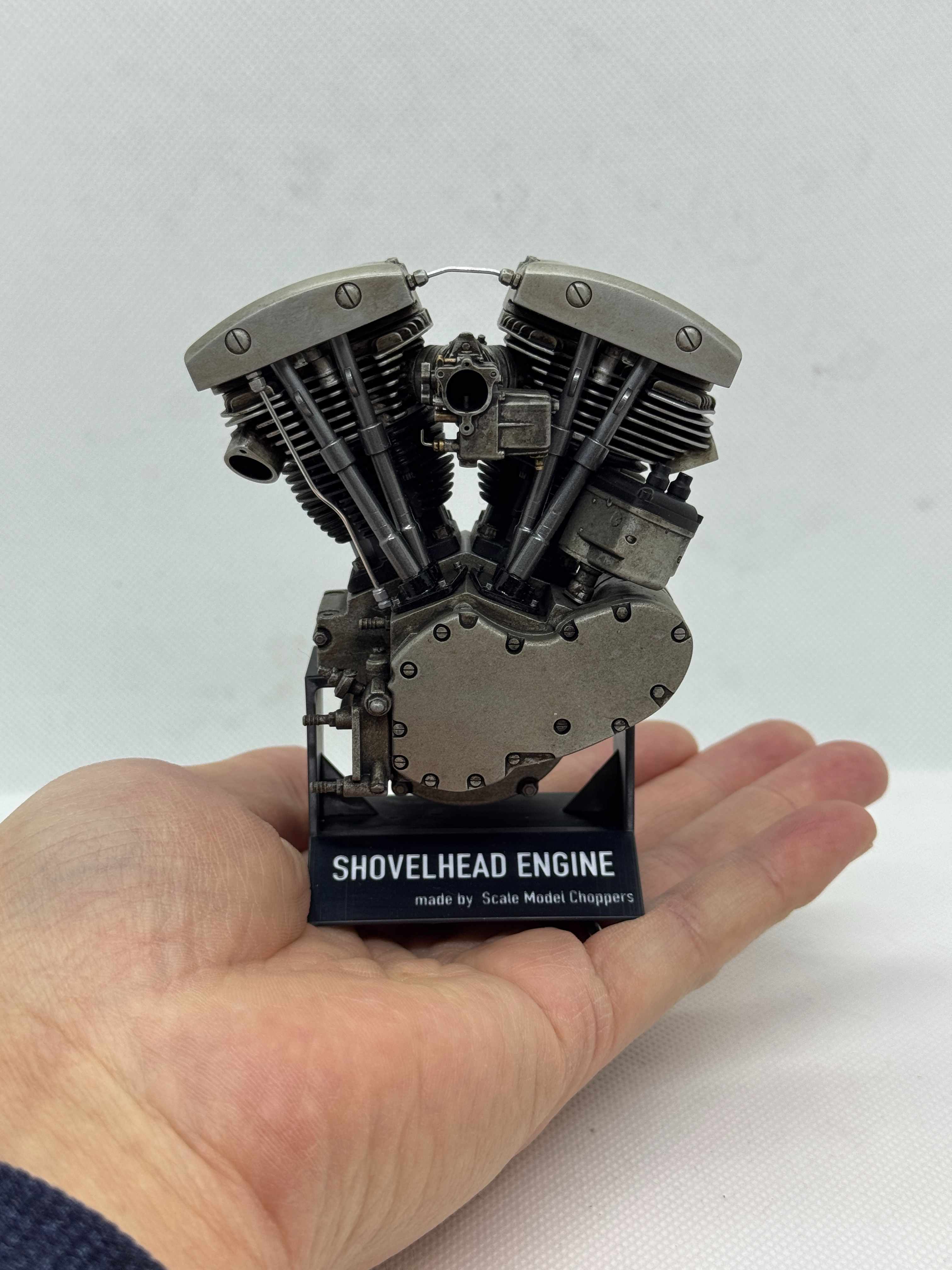 1/6スケール アーリーショベルマグネトー付きエンジンモデル｜光造形3Dプリント製 精密ディスプレイモデル｜ヴィンテージハーレーの造形美を再現